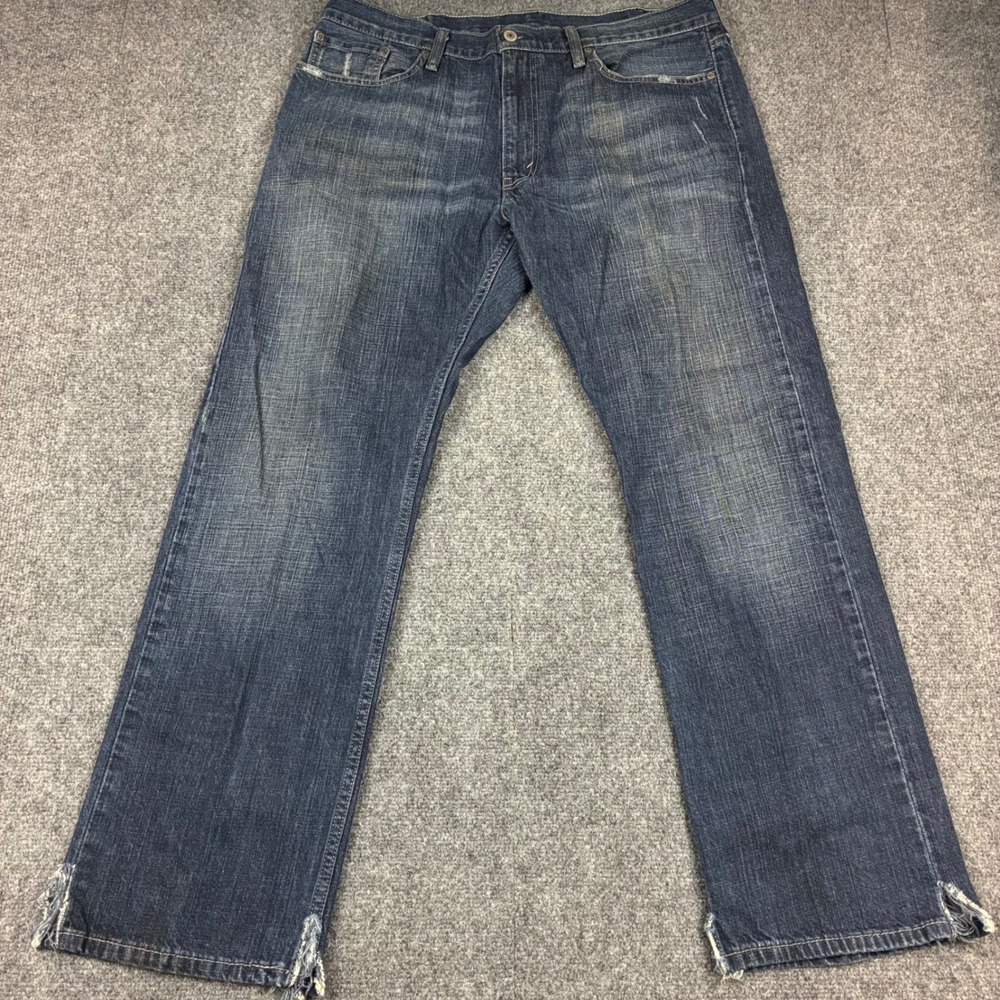 Y2K Levis 514 Straight Fit Mens Jeans Size 38x32 Dark Wash Blue Denim Cotton